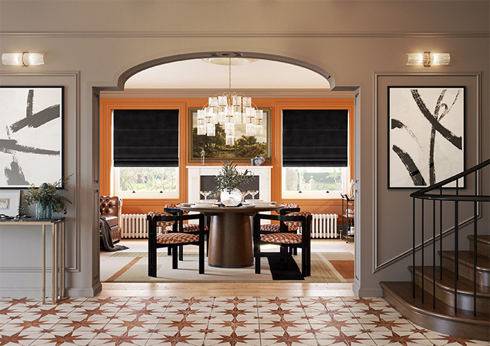 Florence Faux Suede, Classic Black - Roman Blind - Image 8